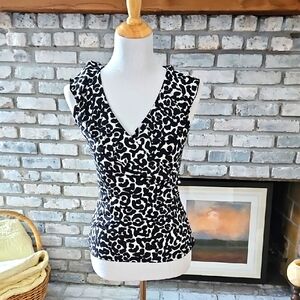 WHBM Leopard Wrap Top XS